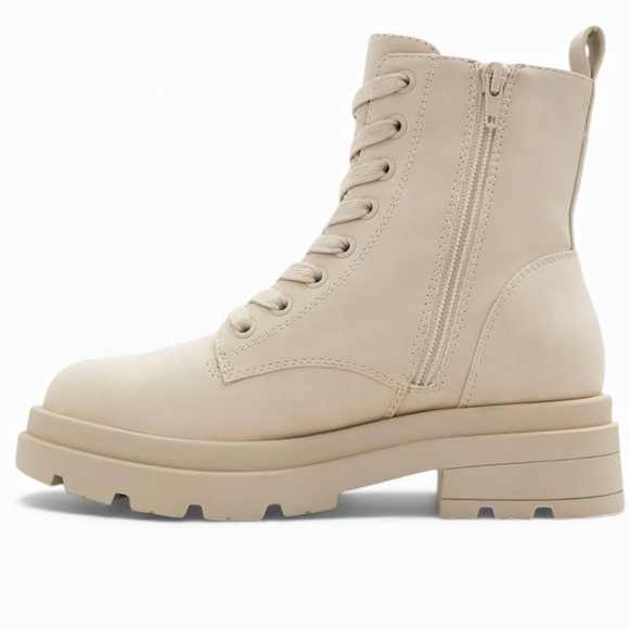 Call It Spring Beige Hudsyn Combat Boots - Picture 1 of 3